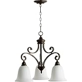 Quorum 6354-3-186 Transitional Three Light Chandelier from Bryant Collection in Bronze/Dark Finish,