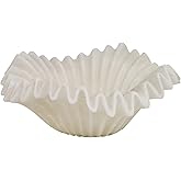 Braxio White Decorative Bowl – Resin Ruffle Bowl for Entryway, Dining Table Centerpiece, Fruit or Key Holder for Modern Home Decor, 12 Inch Art Deco Style
