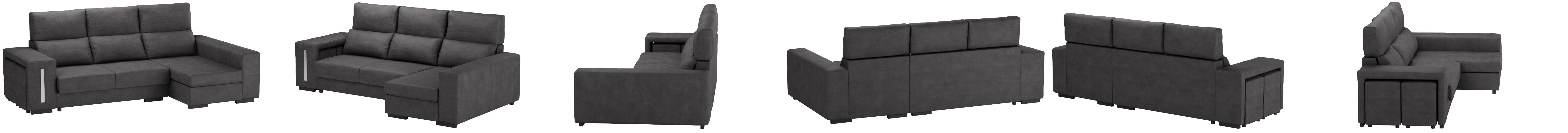 CAMBIA TUS MUEBLES - Sofá ChaiseLongue con arcón Marte, 3 ...