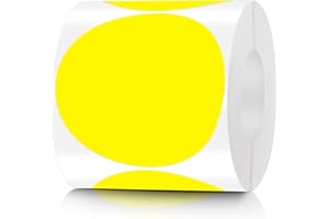 LUCKYHERN Pack of 500 Round Color Coding Circle Dots Stickers Labels (3", Yellow)