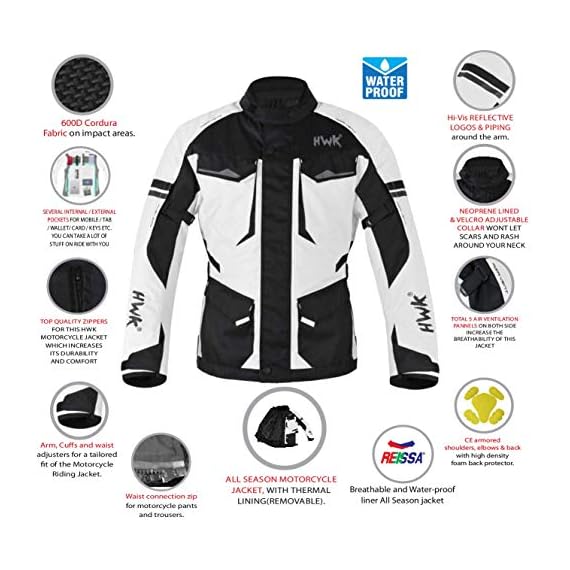 Adventure/Touring Motorcycle Jacket For Men Textile Motorbike CE