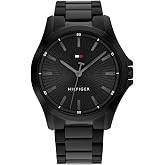 Tommy Hilfiger Men's 3H Quartz Watch, Stainless Steel Bracelet, Water Resistant 3 ATM, Modern and Stylish Timepiece, Gift for Him, 42mm
