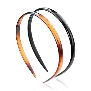 minihope head bands no slip fashion for women,plastic headbands 2 count,snap hair clips for women 4 count.