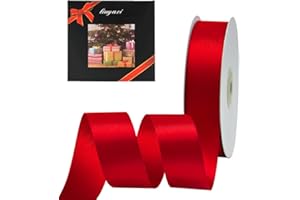 LIUYAXI Red Double Face Satin Ribbon 1" X 50 Yards, Ribbons Perfect for Crafts, Christmas Gift Wrapping, Hair Bow Making and More