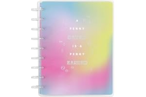 THE HAPPY PLANNER Happy Planner Disc-Bound 12-Month Planner, January 2024–December 2024 Daily, Weekly, Monthly Planner, Classic Size, Budget Layout, Bright Budget Theme, 7 Inches by 9 3/4 Inches