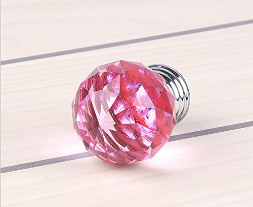 image for Do4U 10pcs 30mm Crystal Glass Cabinet Knob Drawer Pull Handle Kitchen 