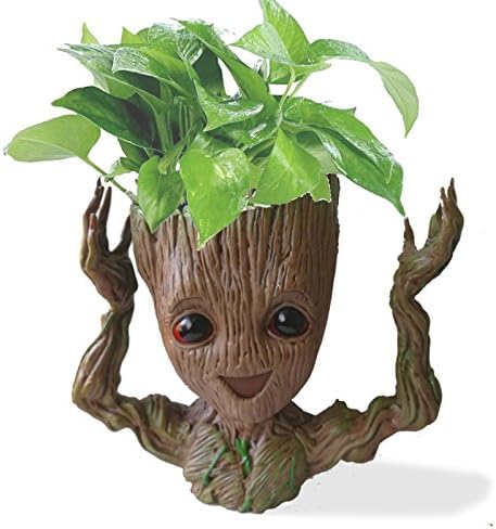 Moive Baby Groot Hands up groot Planter Pen Container 6.2 inch Guardians Of The Galaxy Tree Man Flowerpot with Hole Action Figures Model Toy