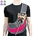 BREADEEP Pet Sling Carrier, Small Dog Cat Sling Bag for Travel, Hands Free Front Pack Chest Carrier with Breathable Mesh Pouch, Rose in S