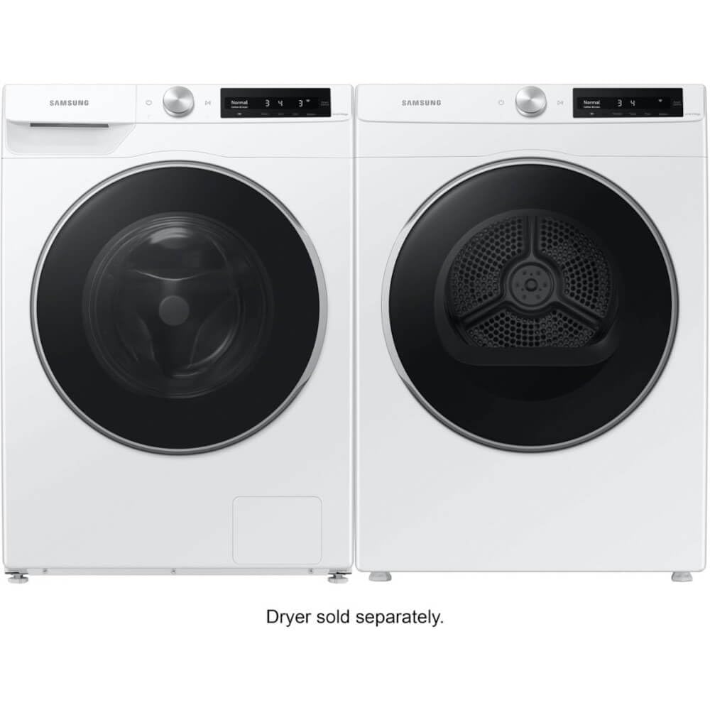 Samsung 2.5 Cu Ft Compact Front Load Washer, Stackable for Small Spaces, 40 Minute Super Speed Washing Machine, Steam Wash Clothes, Self Cleaning, Energy Star Certified, WW25B6900AW/A2, White