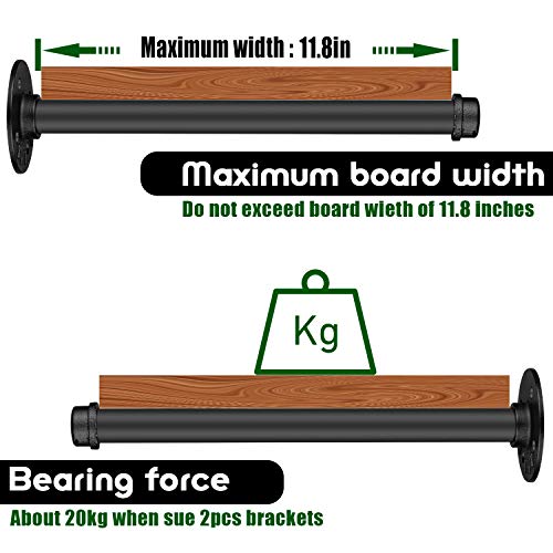 Acrux7 4Pack 12 Inch Wall Mount Clothing Rack Industrial Pipe Clothes