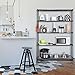 LANGRIA 5-Tier Industrial Garage Shelving Unit, Heavy Duty Metal Shelves, Black