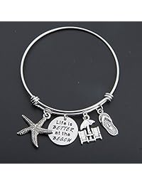 Ensianth - Pulsera de abalorios de playa para amantes de la playa