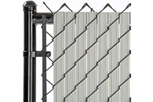 Proudly Made in The USA! - SoliTube Slat Privacy Inserts for Chain-Link Fence, Double-Wall Vertical Bottom-Locking Slats with Wings (5ft, Gray)