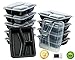 Green Direct 3 Compartment Food Storage Containers with Lids Microwavable Meal Prep Containers / Restaurant Containers Pack of 10