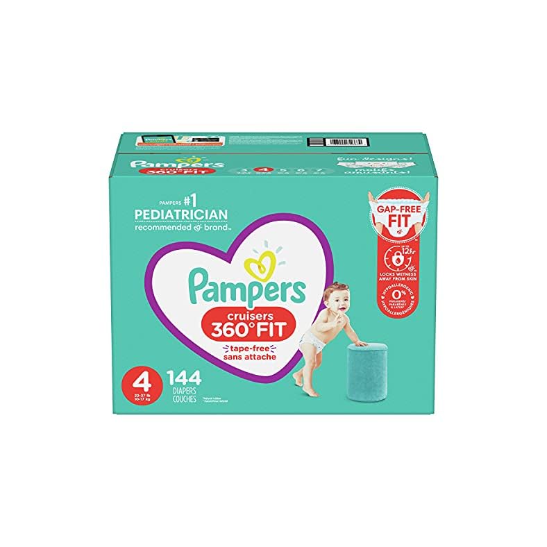 Diapers Size 4, 144 Count – Pampers Pull On Cruisers 360° Fit Disposable Baby Diapers with Stretchy Waistband…