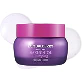 EQQUALBERRY Bakuchiol Plumping Capsule Cream, 1.69 fl oz | Hydrating Face Moisturizer, Pore Refining, Glowing Skin, Collagen &amp; Ceramides, Gentle Retinol Alternative, Korean Skincare