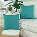 CaliTime Pack of 2 Throw Pillow Covers Cases for Couch Sofa Home Decoration High Class Faux Linen Solid Color 18 X 18 Inches Teal