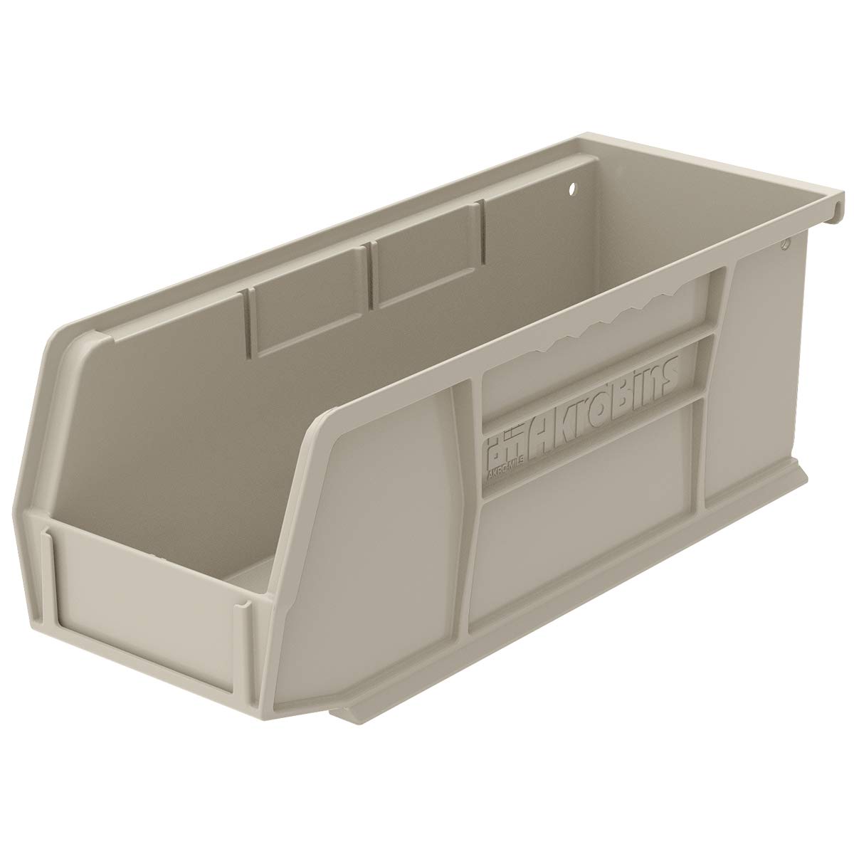 Akro-Mils 30224 AkroBins Plastic Hanging Stackable Storage Organizer Bin, 11-Inch x 4-Inch x 4-Inch, Stone, 12-Pack