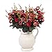 Houda Artificial Silk Fake Flowers Rose Floral Decor Bouquet,Pack of 2 (Rose Coffee)