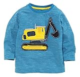 Fiream Boys' Cotton Crewneck Long Sleeve Cartoon T-shirt(1104,3T)