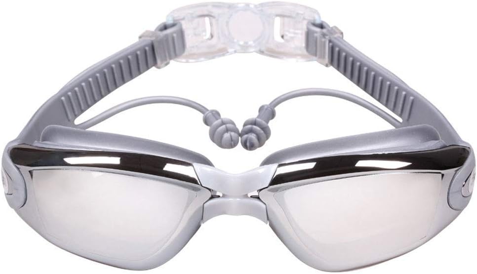 Swim Goggles Optical Prescription Swimming Goggles (Myopia 0-8.0 Diopters) Corrective Nearsighted Swim Goggles Nose Clip Ear Plugs Sets with Free Protection Case for Adult Men Women Youth