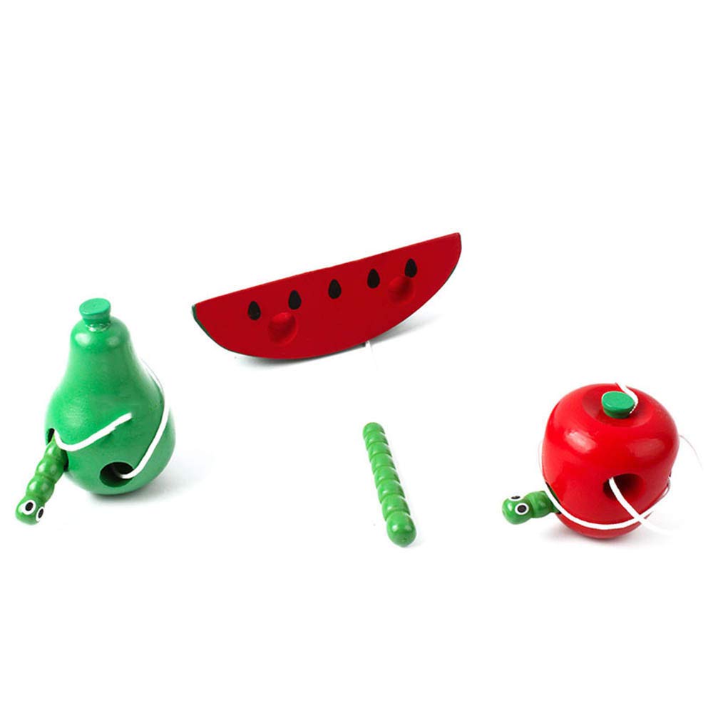 Ogquaton Apprentissage En Bois Poire De Qualite Superieure Enfants Ver En Bois Mangent Pomme Poire Pasteque Cadeaux De Naissance Et Souvenirs Bebe Puericulture Dwteam In
