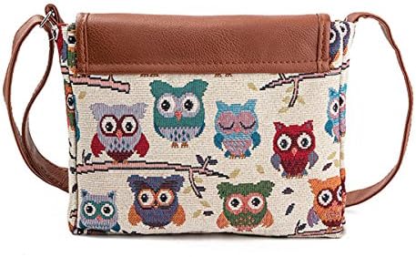 Women Lady Girls Owl Pattern Fashion Casual Canvas Satchel Shoulder Bag Messenger Bag Crossbody Bags Tote
