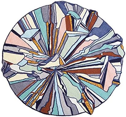 LPD Rugs Rug Round Anti-Slip Geometric Graffiti 9mm Area Rugs Carpet Coffee Table Pads for Living Room Bedroom (Size : 100cm)
