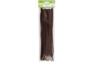 Krafty Kids GC024D, Chenille Stems, Pipe Cleaners, 6mm by 12in, Dark Brown, 40-Piece, 1/4" x 12" X