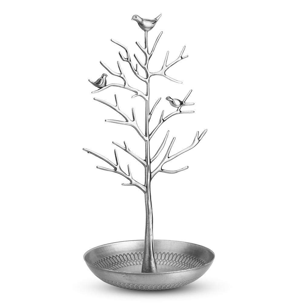 Betued Gohill Fashion Jewellery Display Silver Tree Earrings Necklace Hanging Storage Tools (Antique Ribbon), Metal, Carnelian