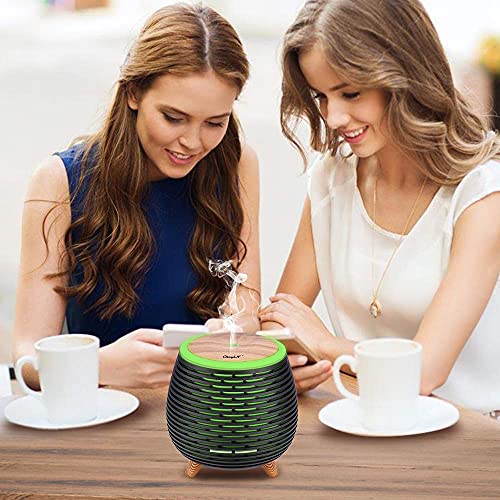CkeyiN Humidificador Ultrasònico Mini Difusor 90ML Ambientador Aromaterapia Silencioso Apagado Automtico Luces LED 7 Colores Aceites Esenciales Dormitorio Bebe Yoga Oficina Spa Libre de BPA