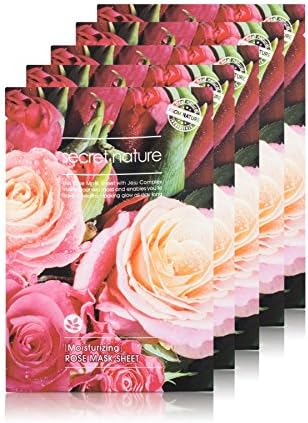 Anti Aging &amp; Wrinkle Reducer Facial Sheet Mask | Boost Collagen, Firm &amp; Repair Damaged Skin, Exfoliates and Provides the Skin with Essential Vitamins and Minerals (Rose, 5 Pack)
