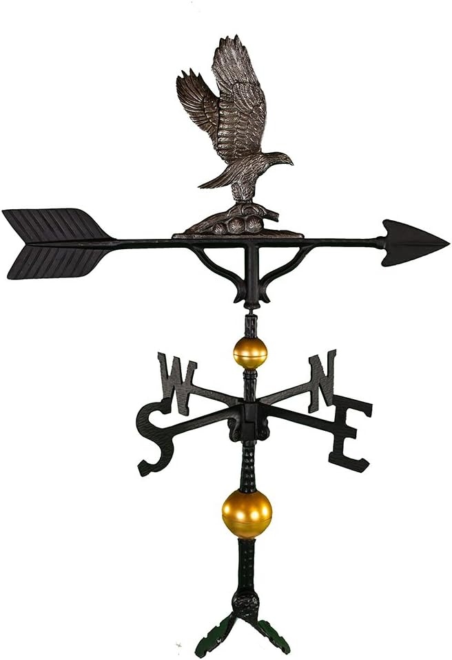 Weathervanes - Montague Metal Products 32-Inch Deluxe Weathervane with Swedish Iron Eagle Ornament