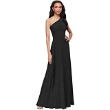 Georgette One Shoulder Cascade Bridesmaid Dress Style F19832 | Desertcart  Belize