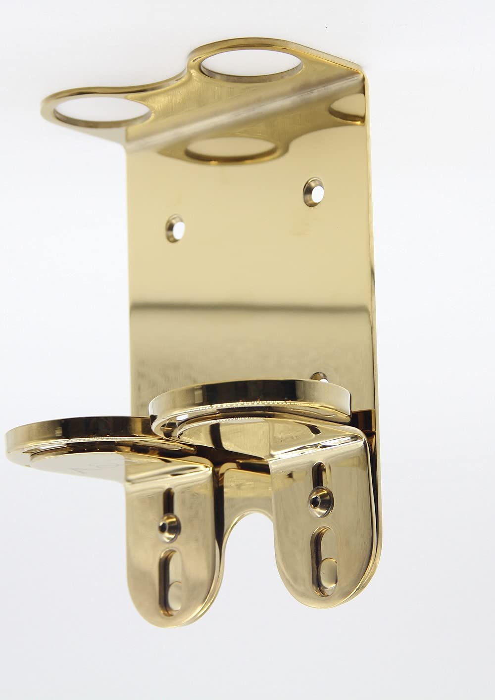 WALL MOUNT 500ML DOUBLE DISPENSER GOLD CHROME BOTTLE HOLDER