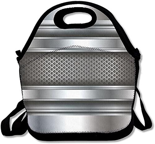 Staroind Realistic Vivid Looking Steel Plates Image Heavy Industry Technology Themed Print Lunch Bag Tote For School Work Outdoor
