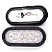 4pcs Bright White 6000K Oval 10 LED Clear Lens Backup Reverse Light Grommet Plug Car Truck Trailer RV UTE UTV Van