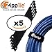 Cable Ties by ZippTie | 225 pc Cable Management Kit Heavy Duty 8” White & UV Black 75lb (Zip Ties) | Includes 20 Adhesive Base Mounts and 5 Reusable ZippCro Tie Wraps