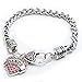 Godyce Dance Gifts Heart Bracelet for Women Girl Charm - Red Crystal Silver Jewelry