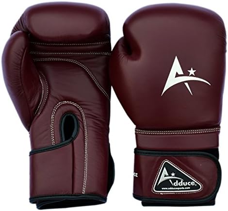 Adduce Elite Boxing Kick boxing Muay Thai Training Gloves, Sparring, punching Bag, Mitts. (maroon, 12-oz)