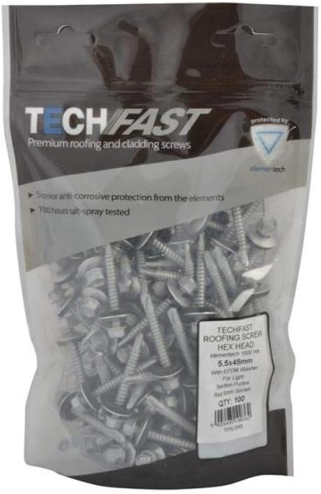 TechFast Light Duty Sheet to Steel Roofing Screws, Multi-coloured, 5.5 x 45mm - Image 5