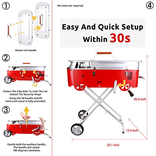 STARWIDE GO Charcoal Grill in Backyard & Garden, 30s Quick Setup