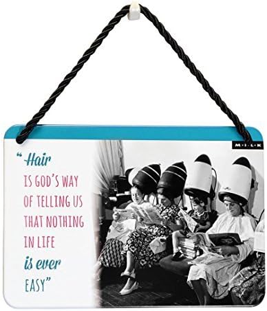 Hang Ups At The Hairb Salon - Rolled Tin Plaque with Coloured Cord by Hang Ups