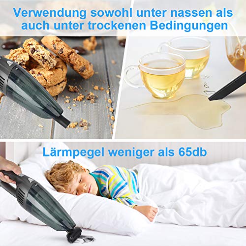 bedee Handstaubsauger Akku Handstaubsauger Kabellos Beutellos Staubsauger Kabellos Handheld Vacuum Cleaner Nass & Trocken Handsauger 120W/2600mAh für Haus, Büro, Autos, Camping [Energieklasse A++]