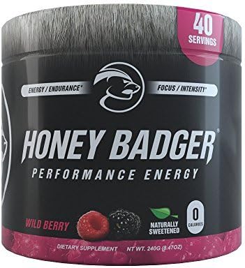Honey Badger Performance Energy (Wild Berry / 30 Servings / Pre-Workout) by Honey Badger