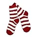 TeeHee Christmas Holiday Cozy Fuzzy Crew Socks 3-Pack for Kids (6-8 Years, Gingerbread)
