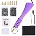 WAMTHUS Hotfix, DIY Applicator Wand Setter Tool 7 Different Sizes Tips, Tweezers & Brush Cleaning kit and 2 Pack Hot-Fix Crystal Rhinestones (1440 Stones/Each), Purple