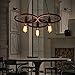 Lixada 3 Arms E26/E27 Hanging Metal Wheels Ceiling Pendant Light Vintage Industrial Retro Country Style Chandelier Dining Hall Restaurant Bar Cafe Lighting Use(No bulbs provided)