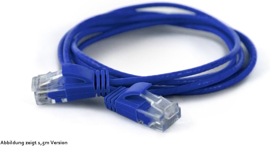 wantecWire Extra Slim CAT.6 UTP Patch Cable 0.1 m Blue, Länge 0.1m