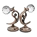 BTSKY® Pair of Phoenix Glass Crystal Curtain Holdbacks Drapery Tiebacks Tassel Holder (Red Bronze)